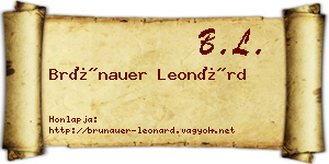 Brünauer Leonárd névjegykártya